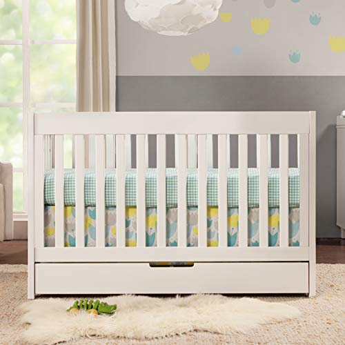Babyletto Mercer 3-in-1 Convertible Crib with Toddler Bed Conversion Kit in White, Greenguard Gold Certified