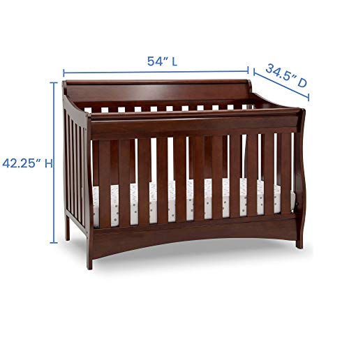 Delta Children Bentley S Series Deluxe 6-in-1 Convertible Crib, Black Cherry Espresso