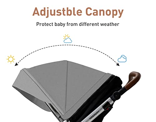 HAGADAY Baby Stroller, Stroller for Newborn and Toddler, Infant Stroller with Reversible Seat(Gray)