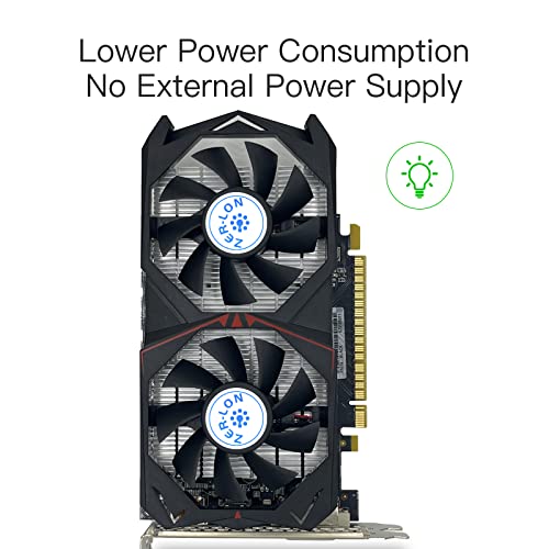 ZER-LON GeForce GTX 1050 Ti Graphics Card, 4GB 128-Bit GDDR5 PCI Express 3.0 x16, DVI-D/HDMI/DP Tri-Ports, G-Sync, GPU Boost, DirectX 12, Gaming Video Card, Desktop PC GPU with Dual Cooling Fans