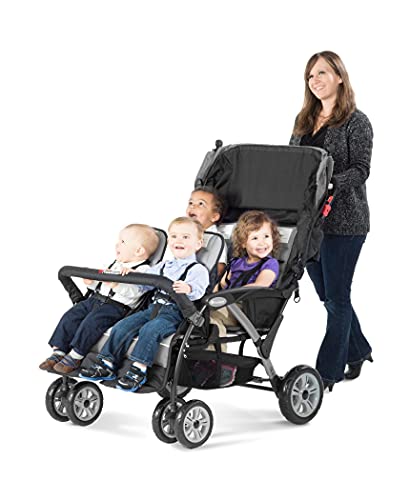 Foundations Sport Quad Stroller with UV Protecting Stroller Canopy, 5 Point Harness for Added Safety, Foot Brake, All Terrain Tubeless Wheels (Lime Green)