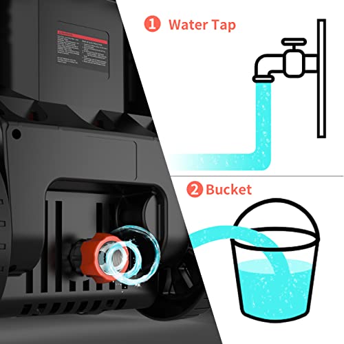 Workmoto Electric Pressure Washer, Power Washer with Detergent Tank, 5 Quick Connect Nozzles, 2800 PSI 2.2 GPM
