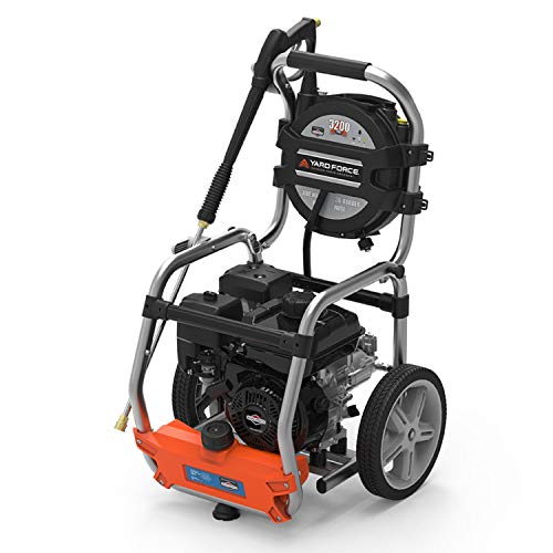 YARD FORCE YF3200 3200 Psi Gas Pressure Washer, 2.5 GPM, Roll-Cage Frame, Folding Handle, One Size, Black/Silver/Orange