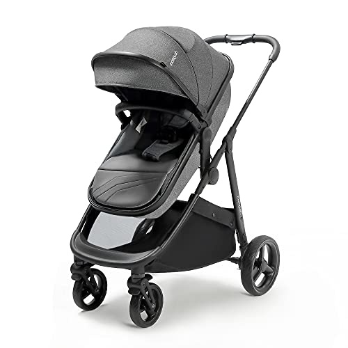 Mompush Wiz 2-in-1 Baby Stroller with Bassinet Mode - Foldable Infant Stroller to Explore More as a Family - Toddler Stroller with Reversible Stroller Seat - Travel System Compatible