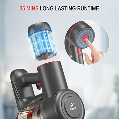 Cordless Vacuum Cleaner, 250W Powerful 25KPA Suction Stick Vacuum Cleaner with 2200mAh Battery 35Mins Runtime, 6 in 1 Lightweight Self-Standing Vacuum for Hardwood Pet Hair Car Cleaning A200