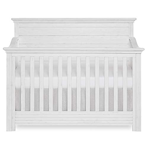 Evolur Waverly 5-in-1 Full Panel Convertible Crib in Weathered White, Greenguard Gold Certified 58.75x31.25x46.5 Inch (Pack of 1)