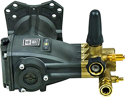 AAA Pumps 90038 Horizontal Triplex Plunger Replacement Pressure Washer Pump Kit, 3800 PSI, 3.5 GPM, 1" Shaft, Includes Hardware and Siphon Tube, for Industrial Gas Powered Machines, Black