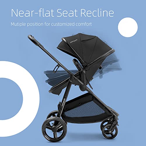 Mompush Wiz 2-in-1 Baby Stroller with Bassinet Mode - Foldable Infant Stroller to Explore More as a Family - Toddler Stroller with Reversible Stroller Seat - Travel System Compatible