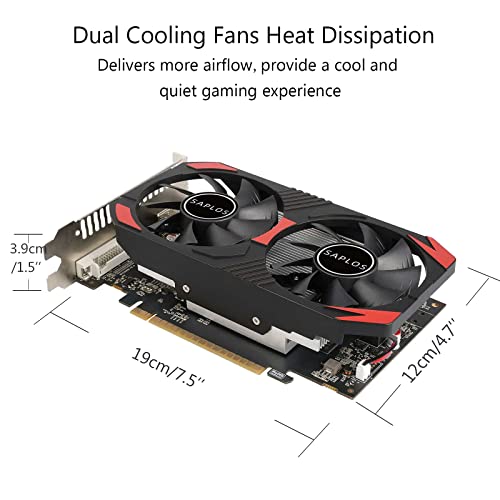 SAPLOS GeForce GTX 1050 Ti Graphics Card,4GB,GDDR5,128 Bit, DP/HDMI/DVI-D,Computer GPU,Desktop Video Card for PC Gaming,8K@60Hz Output,Dual Fans,DirectX 12