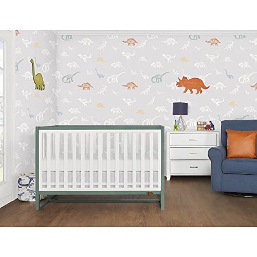 Dream On Me Arlo 5-in-1 Convertible Crib in Jungle Green