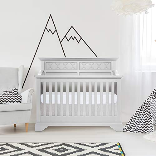 Sweetpea Baby Fairview 4-in-1 Convertible Crib in Silver Grey Pearl, Greenguard Gold Certified