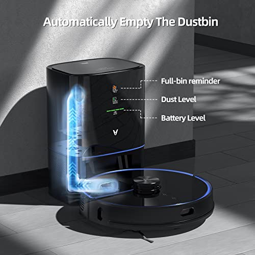 VIOMI S9 Robot Vacuum Cleaner Self-Emptying 2700Pa, 5200mAh, 3 in 1 ( Sweep, Vacuum and Mop ), Robotic Vacuum 360° LDS Lidar, Auto Dirt Disposal, Smart Mapping, 2.4GHz Wifi & Alexa, Ideal for Pet Hair