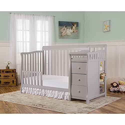 Dream On Me 5-in-1 Brody Convertible Crib with Changer in Pebble Grey, Greenguard Gold Certified , 69x39.1x33.2 Inch (Pack of 1)