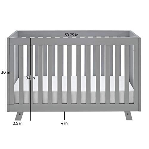 Storkcraft Beckett 3-in-1 Convertible Crib (Pebble Gray) – Converts from Baby Crib to Toddler Bed and Daybed, Fits Standard Full-Size Crib Mattress, Adjustable Mattress Support Base
