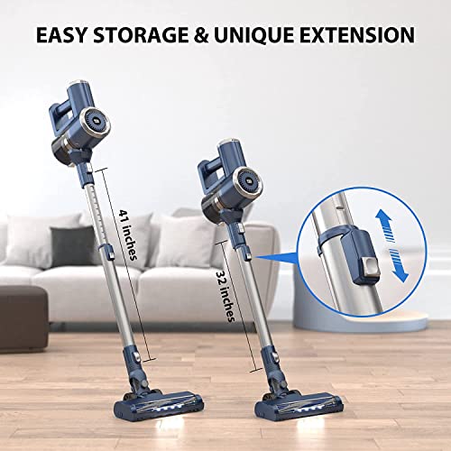 PRETTYCARE Cordless Vacuum Cleaner with LED Display, 20000Pa Stick Vacuum 4 in 1, Lightweight, Up to 35 Mins Runtime, for Hardwood Floor, Pet Hair, Perfect Cordless Stick Vacuum for Your Family, W200