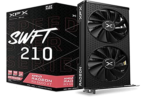 XFX Speedster SWFT210 Radeon RX 6600 XT CORE Gaming Graphics Card with 8GB GDDR6 HDMI 3xDP, AMD RDNA 2 RX-66XT8DFDQ