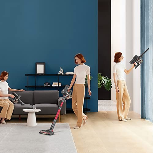 Cordless Vacuum Cleaner, 250W Powerful 25KPA Suction Stick Vacuum Cleaner with 2200mAh Battery 35Mins Runtime, 6 in 1 Lightweight Self-Standing Vacuum for Hardwood Pet Hair Car Cleaning A200