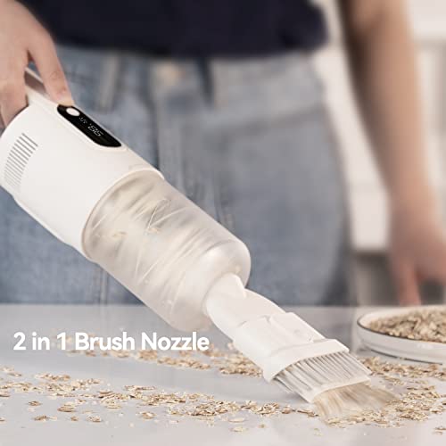Brigii High-speed Handheld Vacuum Cleaner,Car Vacuum Cordless with 18000Pa Powerful Suction;Hand Vacuum with Two Power Modes;Portable Vacuum for Blanket,Hard Floor&Crevice;USB-C Rechargeable-H5(White)