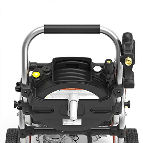 YARD FORCE YF3200 3200 Psi Gas Pressure Washer, 2.5 GPM, Roll-Cage Frame, Folding Handle, One Size, Black/Silver/Orange