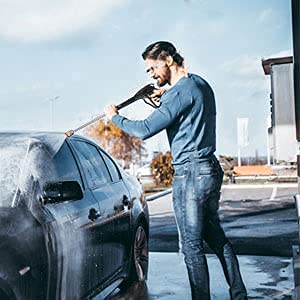 Power Washer, TE3000 1.9GPM Pressure Washer 1800W Electric High Pressure Washer Professional Car Washer Cleaner Machine with Hose Reel ,5 Nozzles for Patio Garden Yard Vehicle