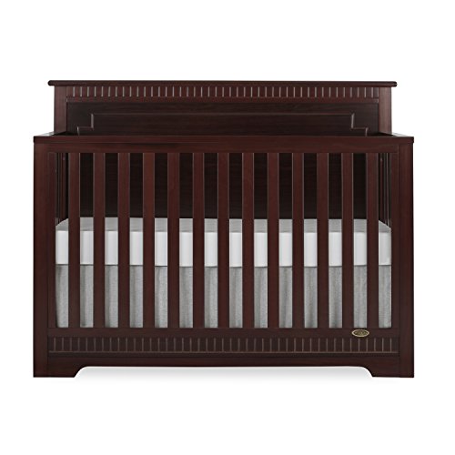 Dream On Me Morgan 5-in-1 Convertible Crib in Cherry, Greenguard Gold Certified, 55x30x44.5 Inch (Pack of 1)