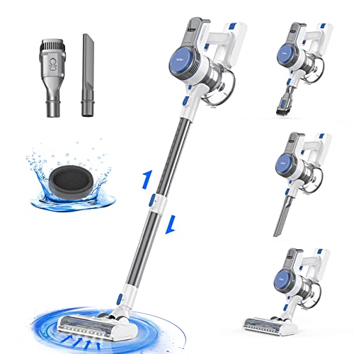 Cordless Vacuum Cleaner, 250W 22KPA Stick Vacuum, 35Mins Long Runtime, 6 in 1 Lightweight & Ultra-Quiet Cordless Vacuum for Home Hard Floor Carpet Pet Hair Car Cleaning