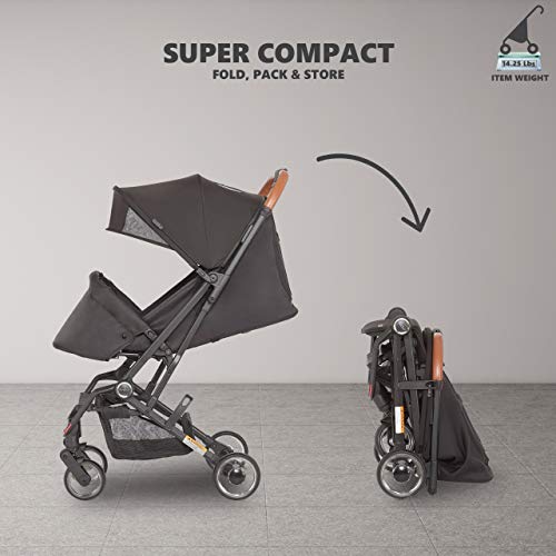 Evolur Urban Nimble Stroller, Black (465-BLK)