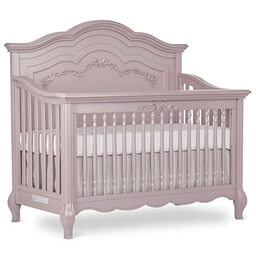 Evolur Aurora 5-in-1 Convertible Crib, Dusty Rose, Greenguard Gold Certified