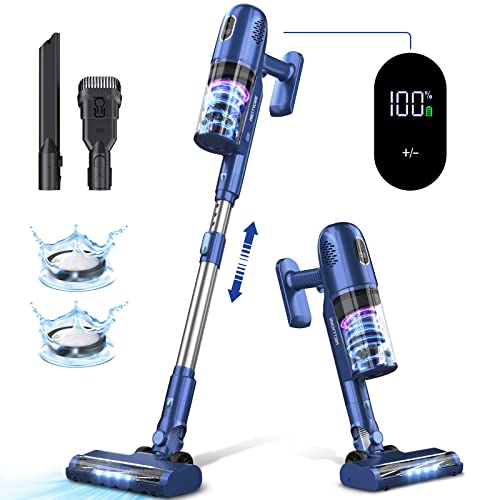 Cordless Vacuum Cleaner Upgraded 26KPA Powerful Suction, 6-in-1 Stick Vacuum Brushless Motor 40 Mins Runtime&LED Display, Cordless Vacuum Cleaner Pet Hair for Hardwood Floor Carpet P1 PRETTYCARE