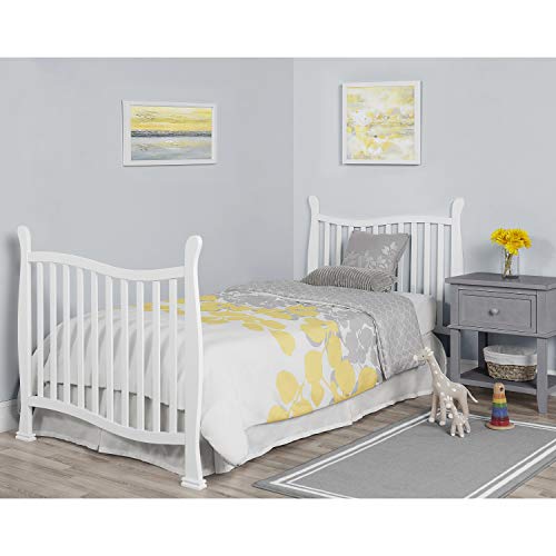 Dream On Me Violet 4-In-1 Convertible Mini Crib In White, Greenguard Gold Certified