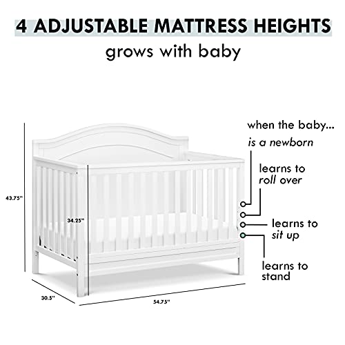 DaVinci Charlie 4-in-1 Convertible Crib in White, Greenguard Gold Certified