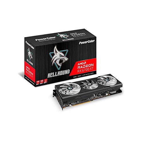 PowerColor Hellhound AMD Radeon RX 6700 XT Gaming Graphics Card with 12GB GDDR6 Memory, Powered by AMD RDNA 2, Raytracing, PCI Express 4.0, HDMI 2.1, AMD Infinity Cache