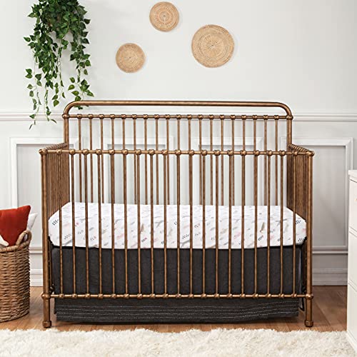 Million Dollar Baby Classic Winston 4-in-1 Convertible Metal Crib in Vintage Gold, Greenguard Gold Certified
