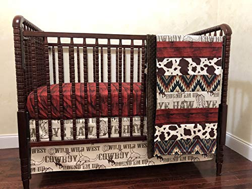 Baby Boy Nursery Bedding, Cowboy Crib Bedding Set, Western Crib Bedding, Rodeo Baby Bedding, Boy Baby Bedding