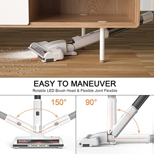 NEQUARE Cordless Vacuum, Stick Vacuum Cleaner with Upgraded 7-Cell Battery, Self Standing, Storage Rack, Multi-attachments & Pet Hair Cleaning, V230