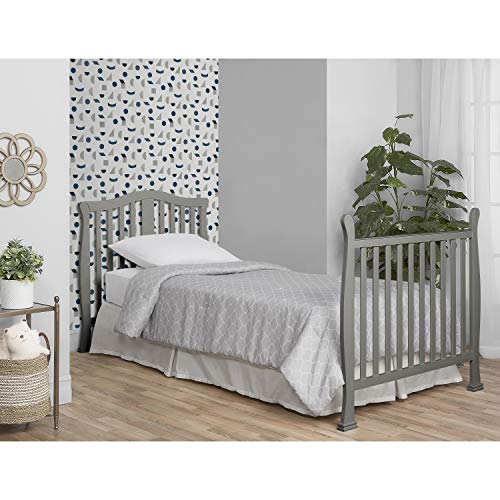 Dream On Me Addison 4-in-1 Convertible Mini Crib in Cool Grey, Greenguard Gold Certified, 42 pounds
