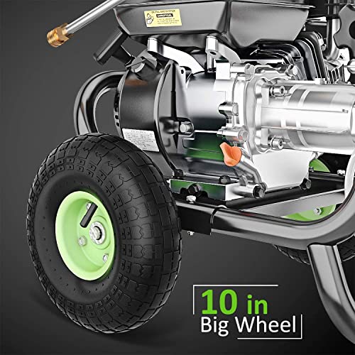TEANDE 3200PSI Gas Pressure Washer 2.6GPM Power Washer 209CC Gas Powered Pressure with 5 Adjustable Nozzles, 20ft Hose, Dual soap Tank, Best for Cleaning Cars Houses Driveways Fences Patios Garden