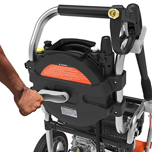 YARD FORCE YF3200 3200 Psi Gas Pressure Washer, 2.5 GPM, Roll-Cage Frame, Folding Handle, One Size, Black/Silver/Orange
