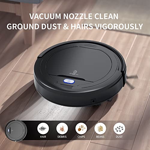 Robotic Vacuum Cleaner, Automatic Robot Vacuum, Long Hair Tangle-Free Super Thin Robot Cleaner 90min Working Suitable for Tiles,Wooden Floor, Low Pile Carpet Tangle-Free Perfect Pets Hair