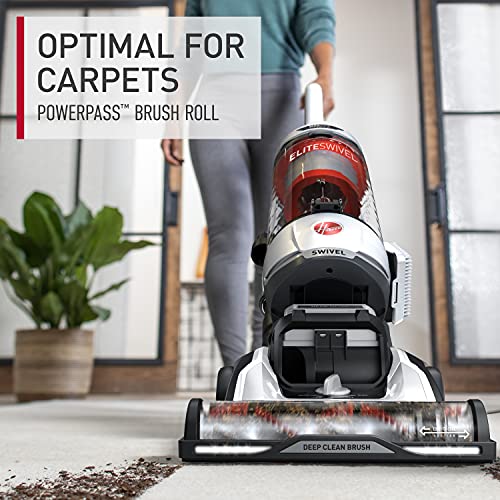 Hoover MAXLife Elite Swivel Vacuum Cleaner with HEPA Media Filtration, Bagless Multi-Surface Upright for Carpet and Hard Floors, UH75150, White