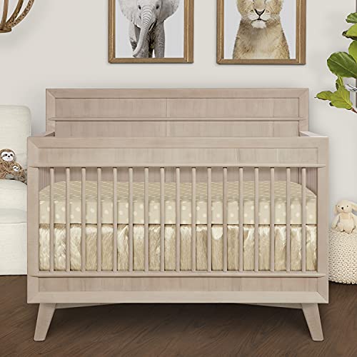 Evolur Loft Antilia Mid-Century 4-in1 Crib in Sand Castle Oak