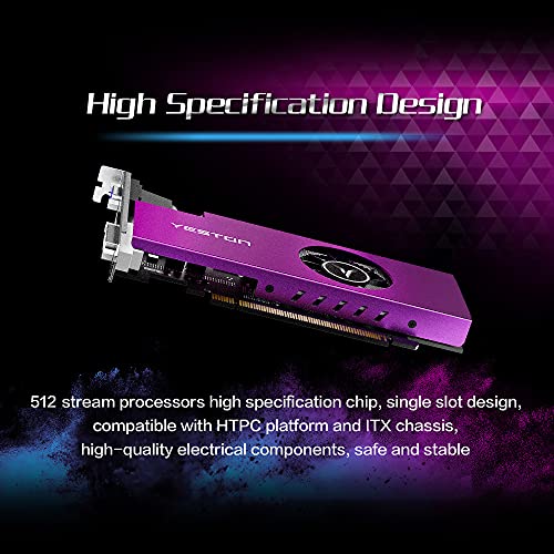 YESTON AMD Radeon RX550 4G D5 LP Gaming Graphics Card Radeon Chill 4GB Memory GDDR5 128Bit 6000MHz VGA + HD + DVI-D GPU