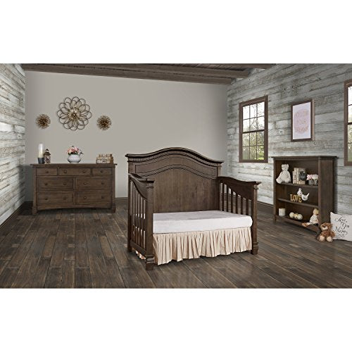 Evolur Cheyenne 5 in 1 Full Panel Convertible Crib in Antique Brown