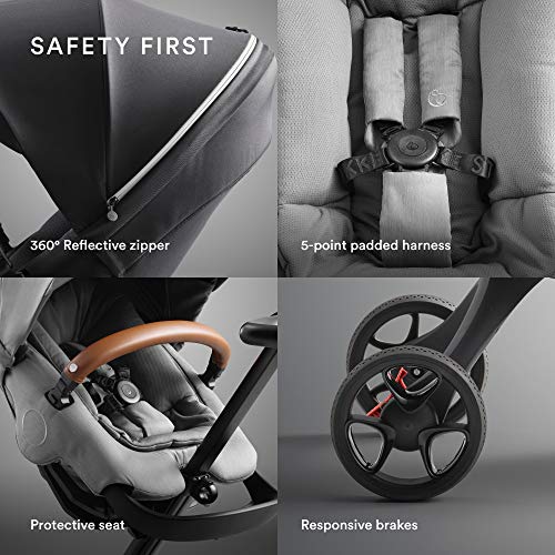 Stokke Xplory X, Golden Yellow - Luxury Stroller - Adjustable for Both Baby & Parents’ Comfort - Padding, Harness & Reflective Zipper for Added Safety - Folds in One Step