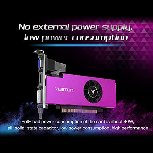 YESTON AMD Radeon RX550 4G D5 LP Gaming Graphics Card Radeon Chill 4GB Memory GDDR5 128Bit 6000MHz VGA + HD + DVI-D GPU