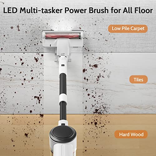 NEQUARE Cordless Vacuum Cleaner, 10 in 1 Vacuum Cleaner with 280W Powerful Suction, 40mins Self-Standing Stick Vacuum for Car Pet Hair Carpet Hard Floor