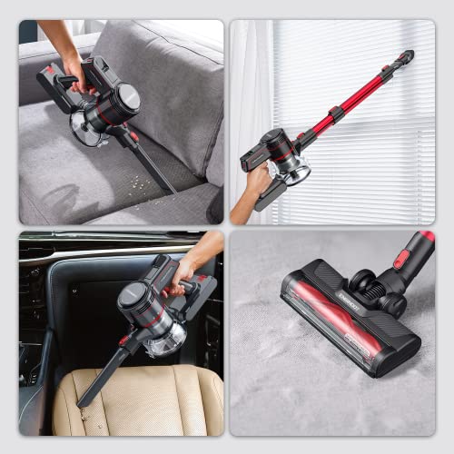 ENGiNDOT Cordless Vacuum Cleaner, 23Kpa 250W Brushless Stick Vacuum with Advanced Cyclonic Technology, 4 in 1 Lightweight Handheld Vacuum for Hard Floor Carpets & Pet Hair