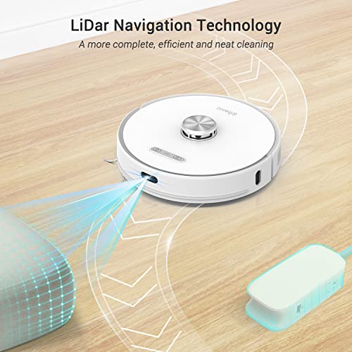 Ultenic T10 Robot Vacuum Self Emptying, Robot Vacuum and Mop Combo, 60-Day Capacity, LiDAR Navigation, 3000Pa Strong Suction, APP & Remote & Alexa Control, Ideal for Pet Hair, Hard Floor and Carpet