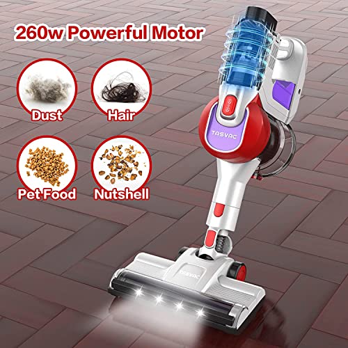 Cordless Vacuum Cleaner with LED Dsiplay, Up to 50min Runtime, 265W 25Kpa Suction Stick Vacuum, 2400mAh Rechargeable Battery Vacuum, 6 in 1 Lightweight Vacuum for Pet Hair Carpet Hard Floor