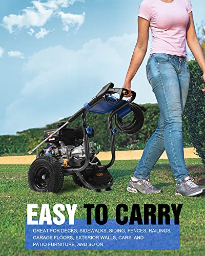 Gas Pressure Washer, ENGiNDOT 3400 PSI / 2.6 GPM Outdoor Power Equipment with 212CC 7.0 OHV Engine, Pressure Washer Includes Soap Tank, 5 QC Nozzles - GPW3400